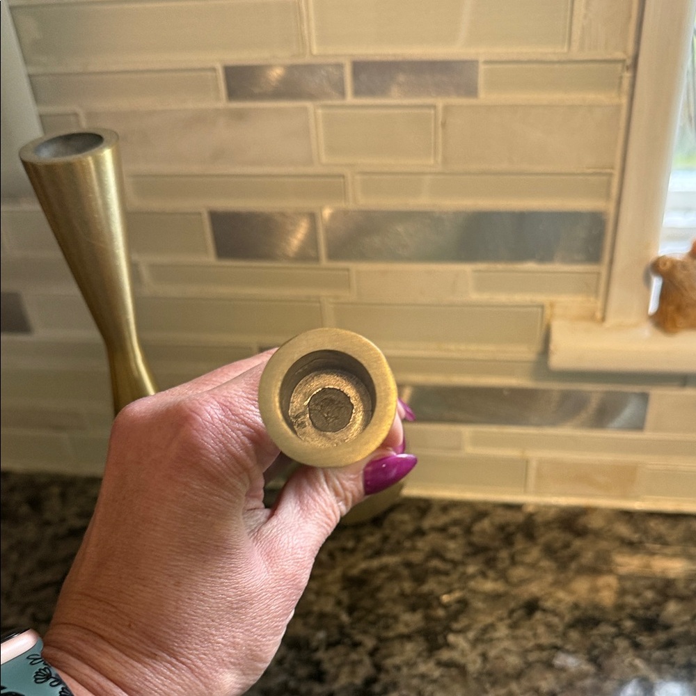 Beautiful Gold Taper Candle Holders - Picture 6 of 7